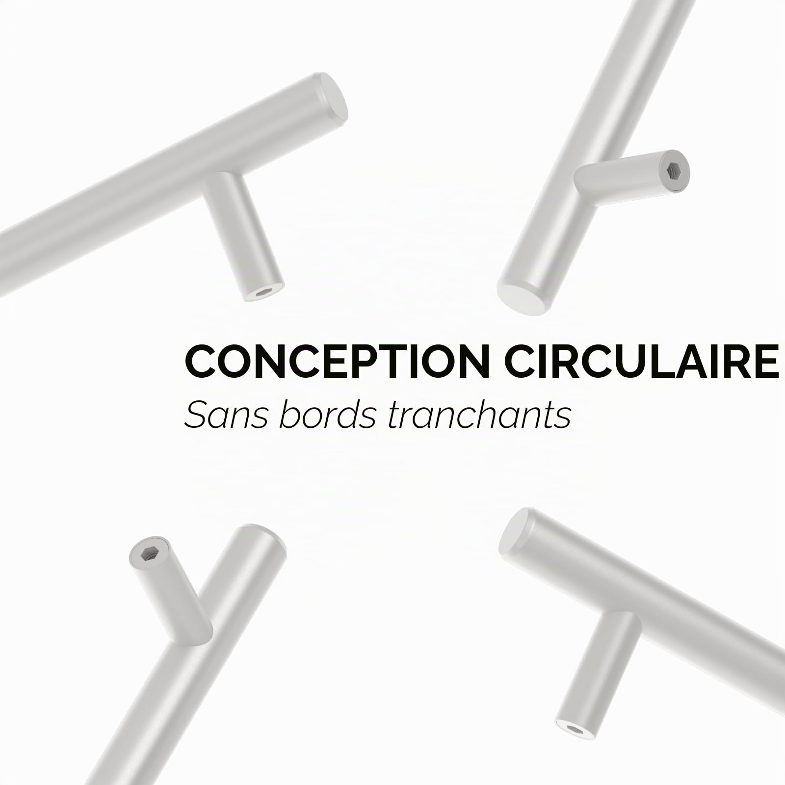 goldenwarm Lot de 15 poignées pour armoires de cuisine, placard, porte de cuisine, placard, placard de cuisine, en acier inoxydable, espacement entre les trous : 160 mm, blanc