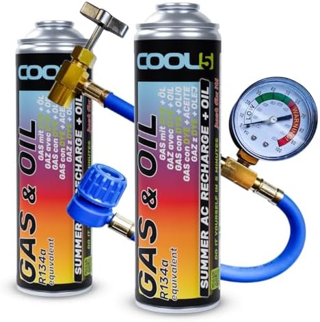 sustituto r134a, Sellador, refrigerante para Aire Acondicionado de automóviles, Equivalente a 760 g, 2 latas, 2 en 1, 29...