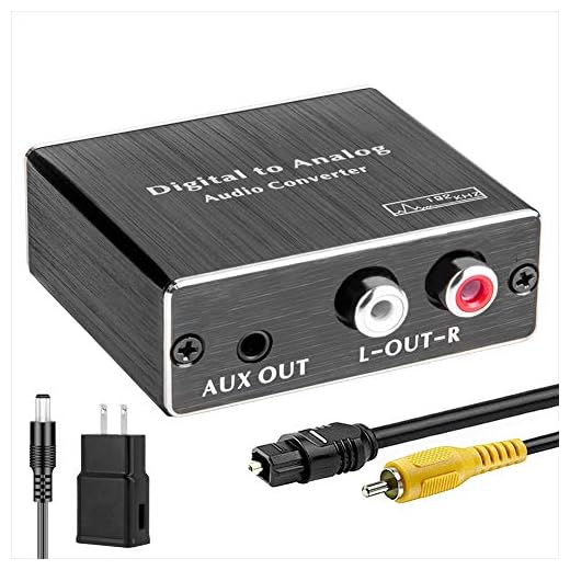 ROOFULL 192Khz Digital-to-Analog Audio Converter DAC Digital SPDIF Optical (Toslink) to Analog L/R RCA & 3.5mm AUX Stereo Audio Adapter with Optical & Coaxial Cable for PS3/4 DVD HDTV Headphone