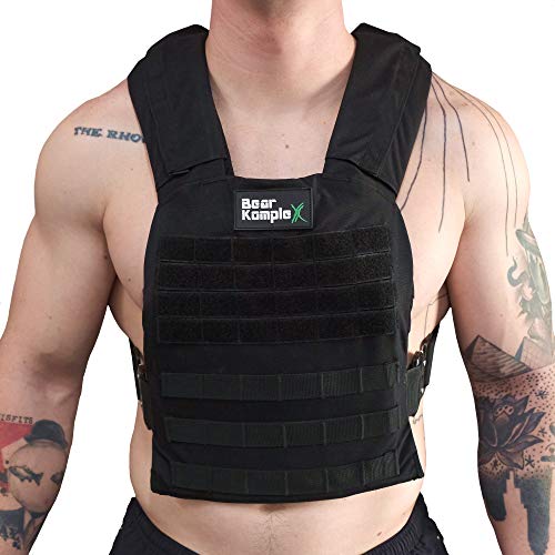 Bear KompleX Weight Vest - Military Grade, Easily Adjustable, Gym Training Jacket with Heat Treated Steel Alloy Buckles for Strength
