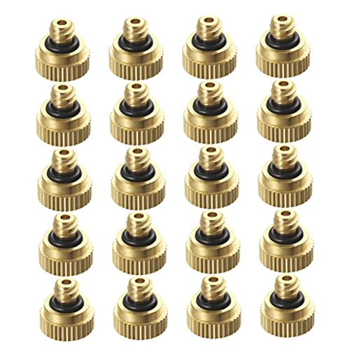 Sosoport 20pcs Misting Nozzles Brass Mister Nozzle Low Pressure Atomizing for Greenhouse