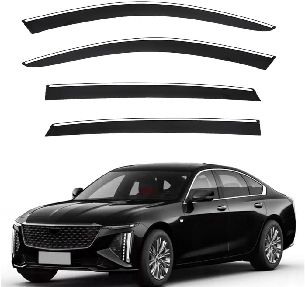 FengXH 4Pcs Smoke Tint Car Window Deflectors for Cadillac CT6 2023+