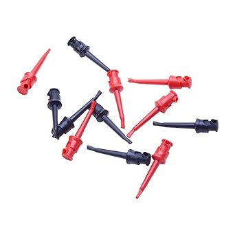 Test Leads Testing Hook Clip Probe Nylon Copper Quick Test Hook for Multimeter 12 Pcs