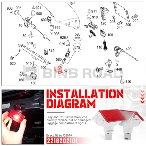 Luz interior de maletero compatible con Mercedes-Benz miniatura 2