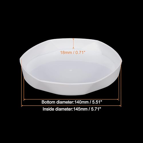 Miniatura 2 de PATIKIL Platillos para macetas de 5.7 pulgadas, paquete de 5 bandejas de goteo redondas hexagonales de plástico para interiores y exteriores, color