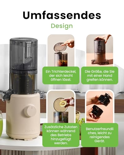 Hurom-Slow-Juicer-Entsafter-Gemuse-und-Obst-H310-Leicht-zu-Reinigen-Leiser-Motor-Elektrischer-Entsafter-mit-Siebfilter-100-Watt-BPA-Frei-Schlankes-Design-220ml-Beige | Dealmeister.io Alt tag für bilder post titel