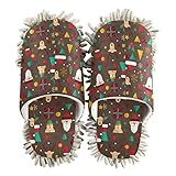 Christmas Snowflake Tree Santa Claus Mop Slippers Shoes Cover for Floor Cleaning Washable Dirty Dust