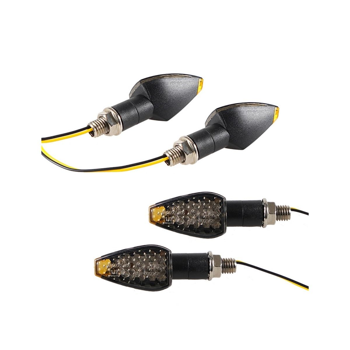 Indicateurs de Tournage de Moto Indicateurs de moto coulant clignotants 14 LED 12V moto indicateur LED clignotant lampe ambre