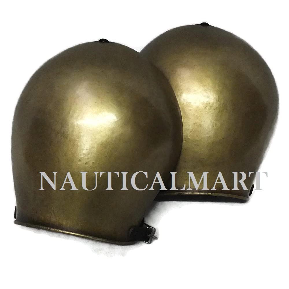 SCA LARP Brass Simple Spaulders Pauldrons