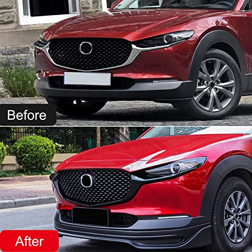 HIGH FLYING for Mazda CX-30 CX30 2020 2021 2022 2023 2024 2025 2026 Exterior Accessories Car Front Grille Inserts Cover Molding ABS Glossy Black 2pcs by HIGH FLYING - Image 2