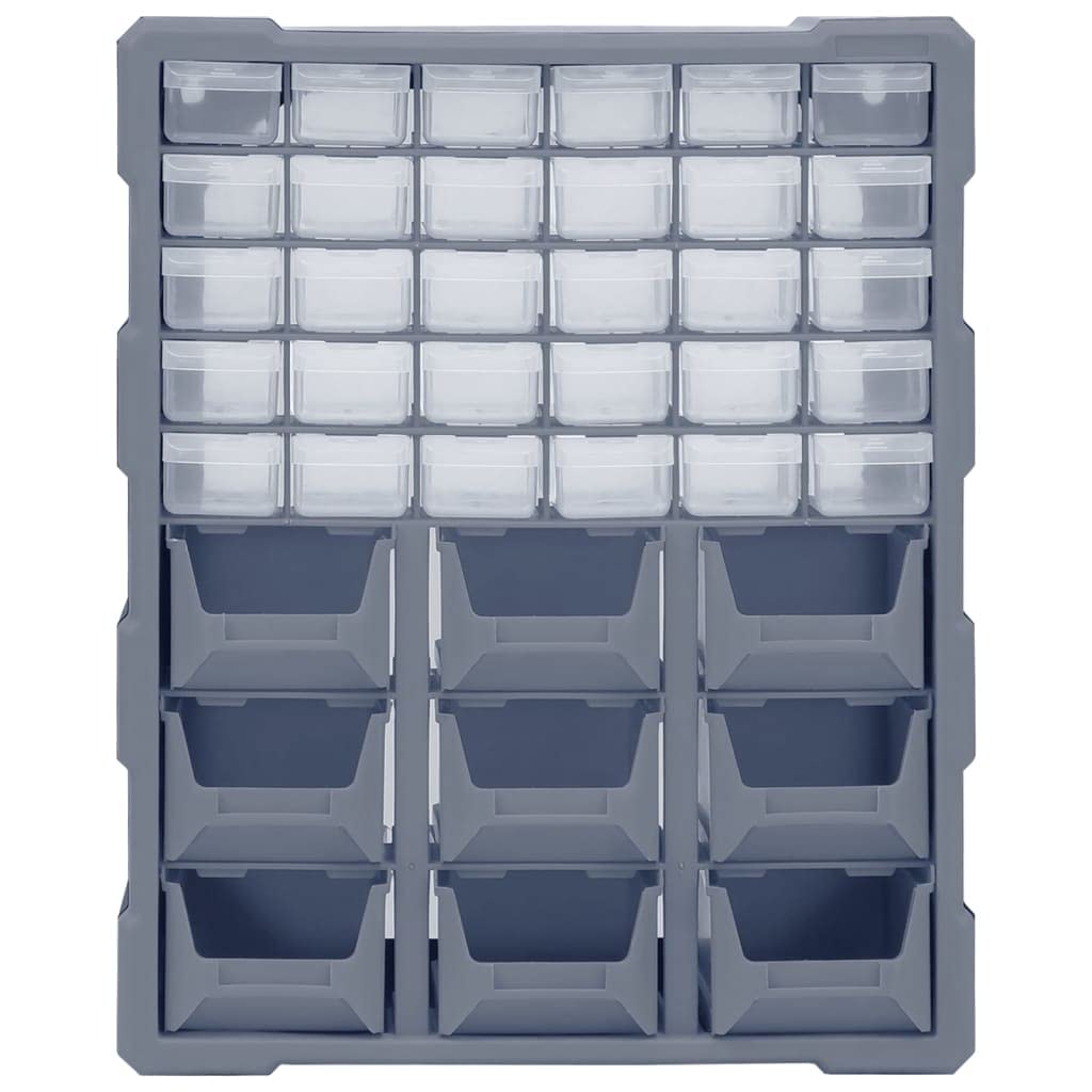 Organizador de cajones multi cajones con 38 cajones de 52 x 16 x 37 cm – Organizador de cajones de plástico resistente a los golpes para tuercas, pernos, tornillos