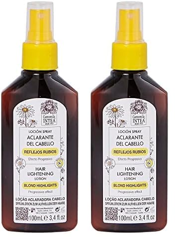 Camomila Intea – Loción Reflejos Rubios Aclarador de Cabello Rubio - Sin Alcohol – Con extracto natural ecológico de manzanilla que aclara y protege el cabello - 100 ML (Paquete de 2)