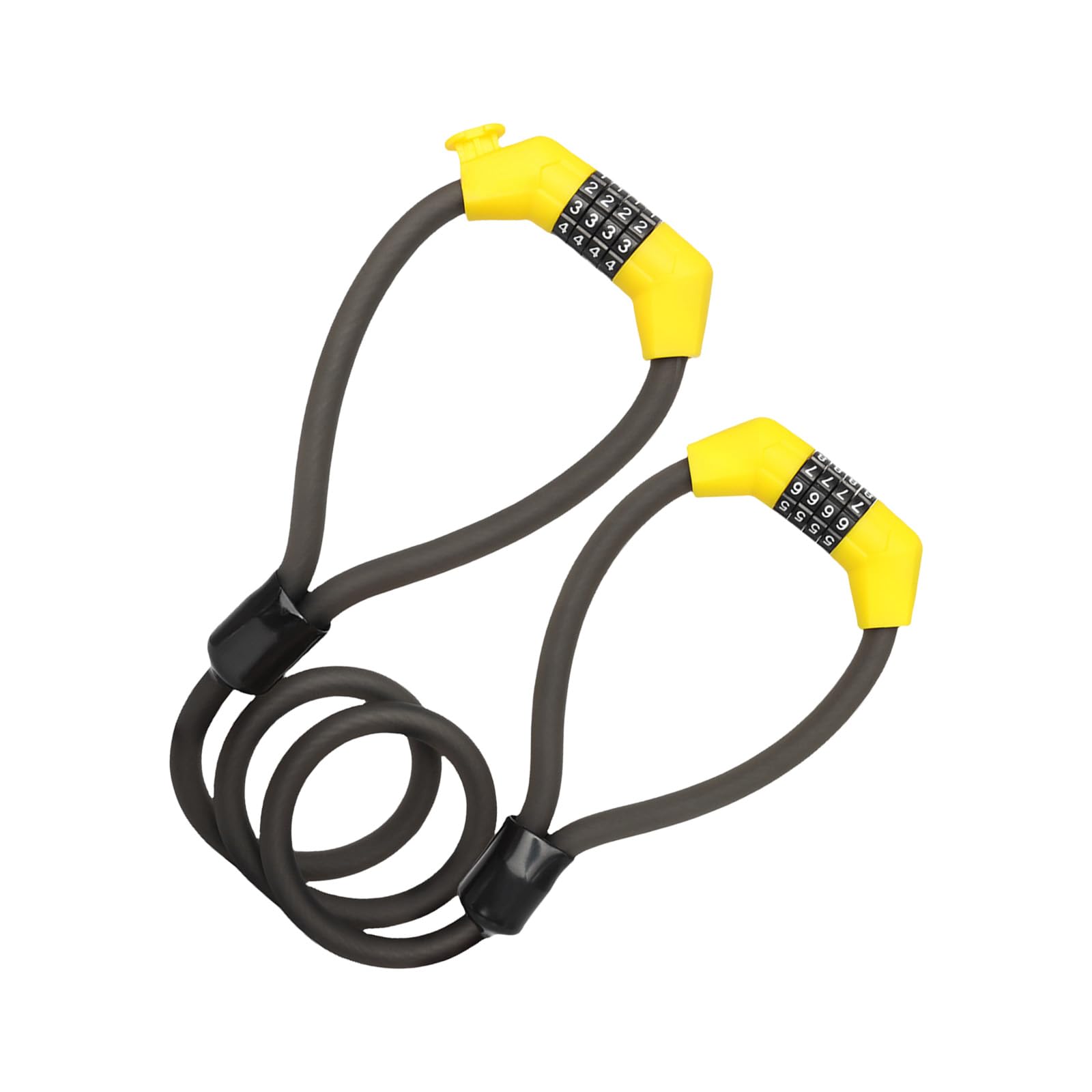 Pffiocix Yellow Head Bike Security Portable Combination Bicycle Lock Security Padlock Bicycle Parts Padlock Combination
