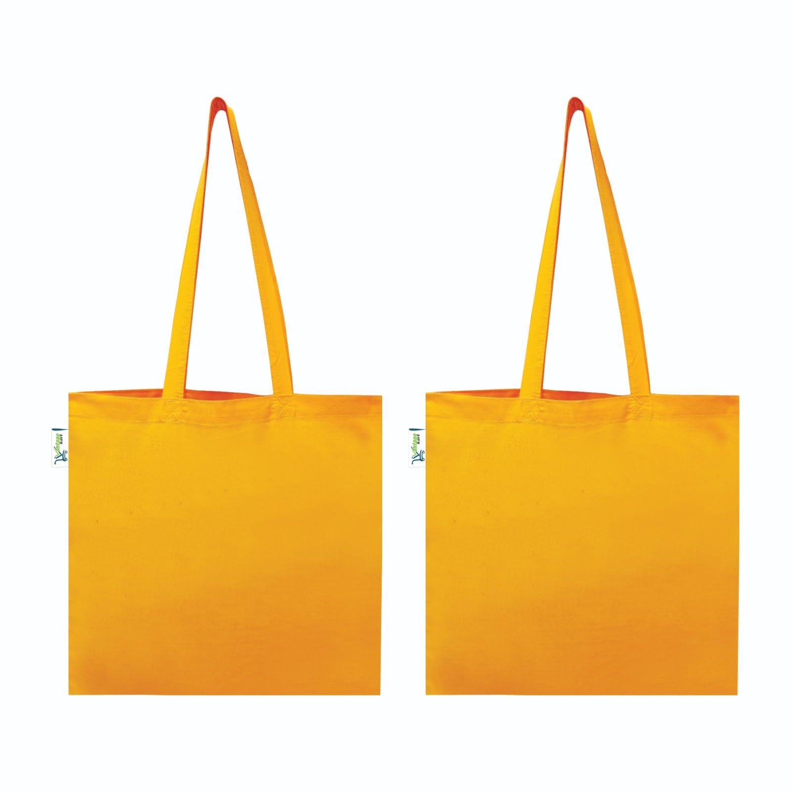 VantageKart Yellow Cotton Tote Bags – Durable Reusable Bags for Schools, Artists, DIY Screen Printing, Embroidery, Shopping, Workshops & Corporate Gifts