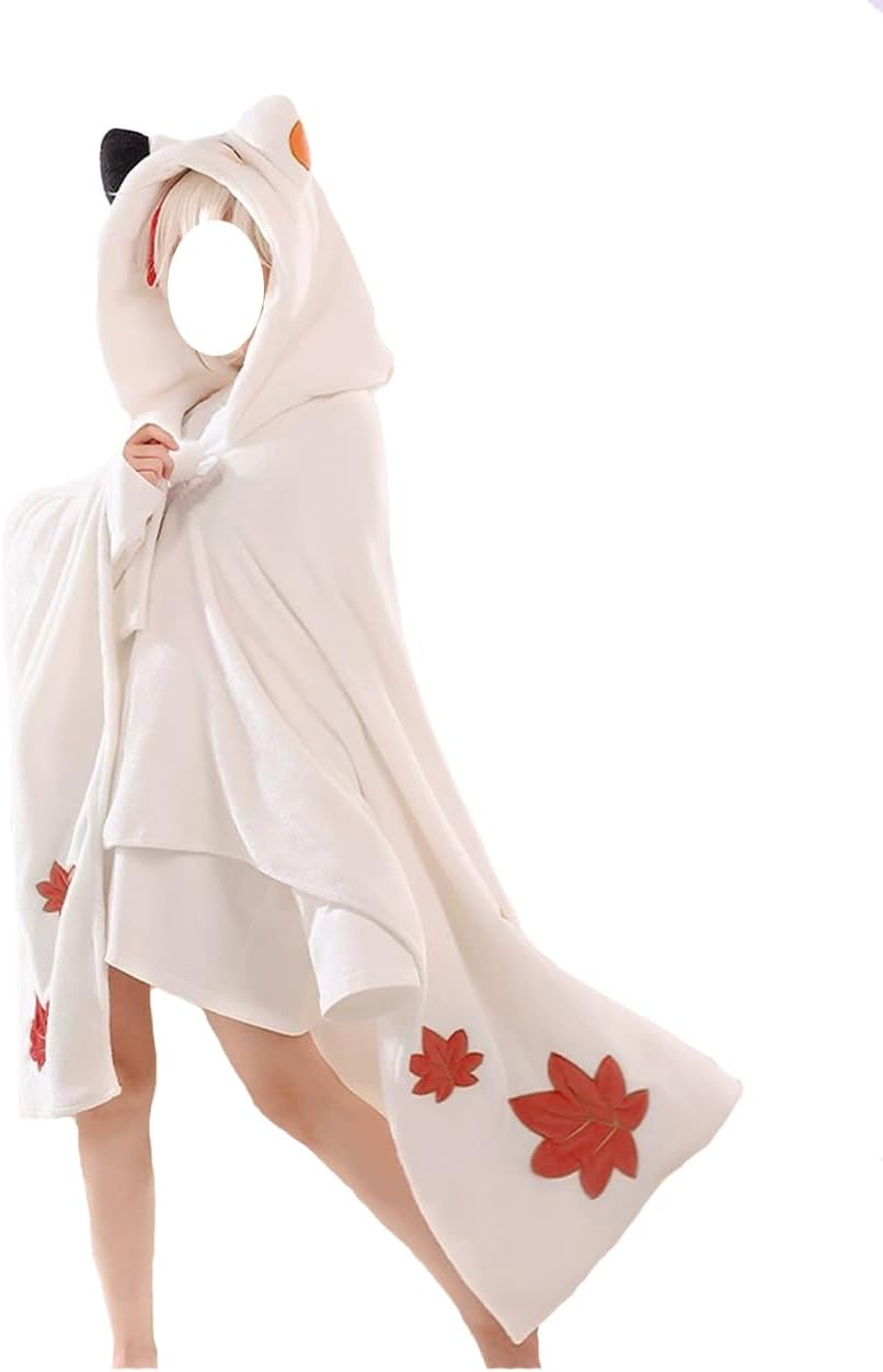 Cosplay Air Conditioning Blanket Anime Cosplay Hooded Cloak Shawl Wrap Nap Quilt Hooded Cloak