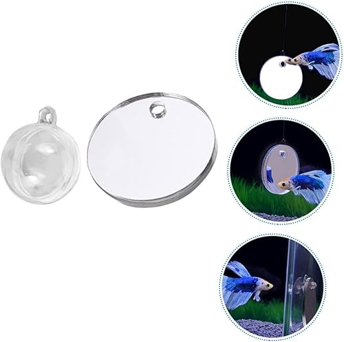 Miniatura 3 de KONTONTY 1 juego de espejo de entrenamiento Betta modelo tanque casa muñeca accesorio beta peceras Betta ejercicio espejo Betta túnel Betta Fish