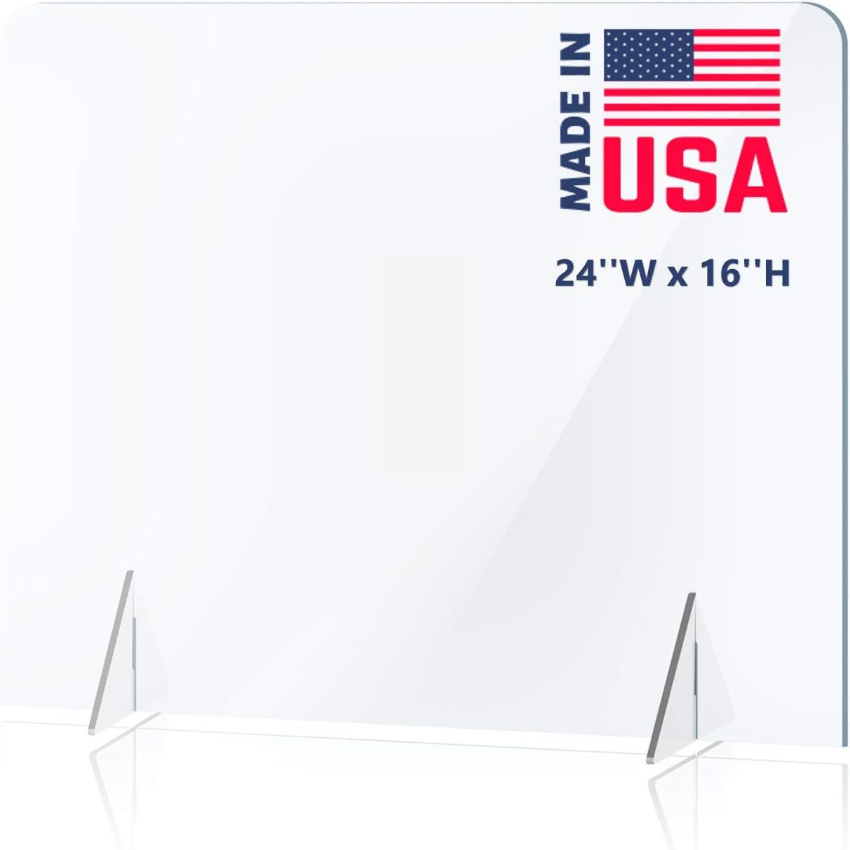 No Opening Sneeze Guard Panel for Counter and Desk, No Cutout Protective Plexiglass Shield, No Hole for Business, Office, School (24"W x 16"H) : Office Products
