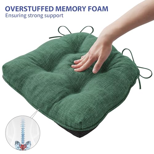 IPYNBAP Chair Cushions for Dining Chairs Set of 4, 18"x18"x4", Dark Green by IPYNBAP - Used condition - Image 6