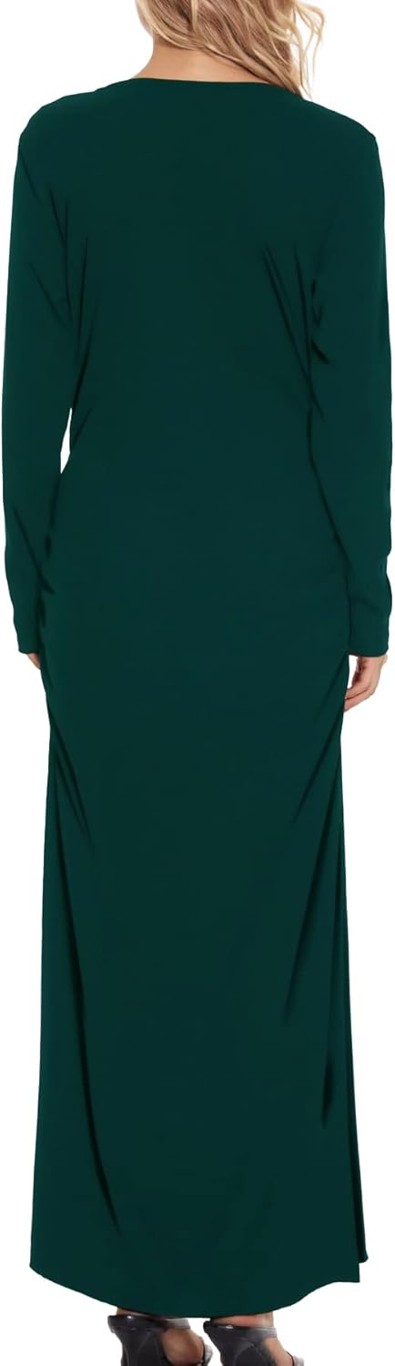 Smallshow Women's Split Maternity Dress Long Sleeve Ruched Pregnancy Clothes - Image 5