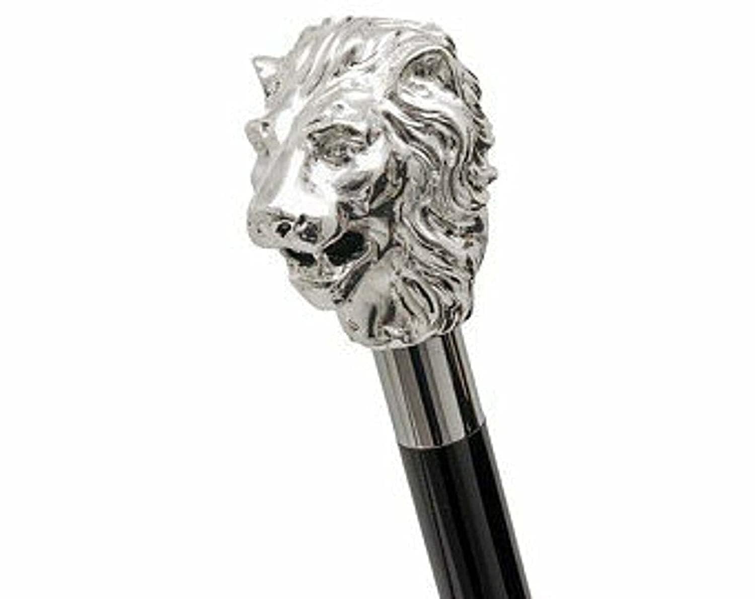 Victorian Silver Lion Head Handle Wooden Walking Stick, Three Fold Cane, 91 cm, Gift for Men and Women Collectibles & Gift Item-image-39