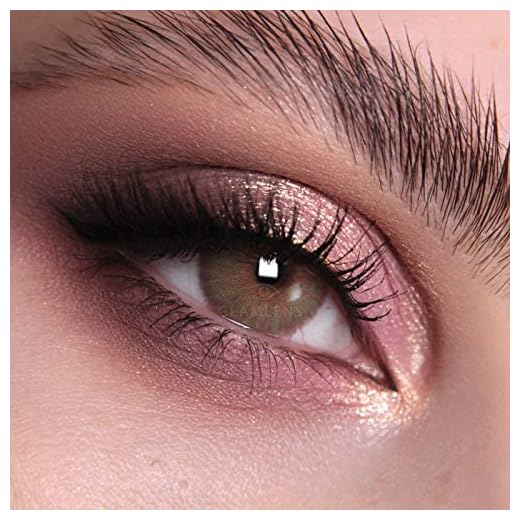Glamlens lentilles de couleur marron naturelles colorées très haute opacité Limone Brown + étuis à lentilles de contact I 1 paire (2 pièces) I 90 Jours I sans correction I 0,00 Dioptries