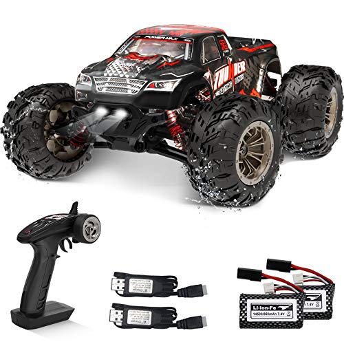 Best Cyber Monday 🔥 RC Cars for Adults 40KM/H High Speed Remote Control Car 1:16 Rc Truck 4WD Off Road RC Monster Truck 2.4GHz Racing Car Toy All Terrain Vehicle w/2 Rechargeable Batteries Toys/Gifts for Boys,Kids