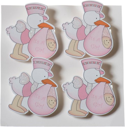 Preisvergleich Produktbild Bieco 05-012120 - Klammern Storch Girls (4 stück), rosa