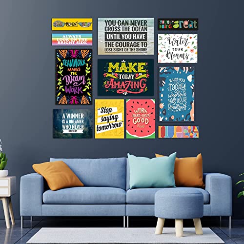 Image of PAPER PLANE DESIGN Framed Poster Set of 12 For Office Wall Decoration (TEAM QUOTES)