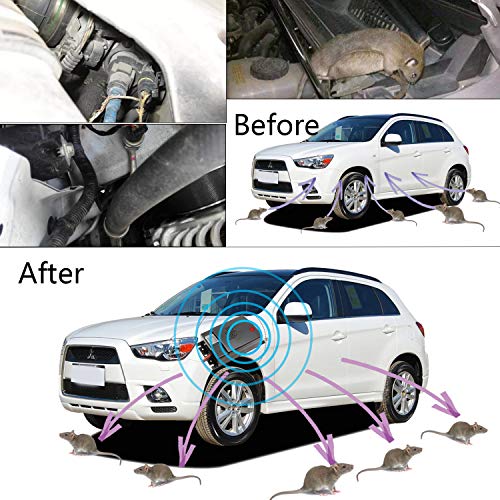 Etrogo Marderschreck Auto Ultraschall DC12V 24V Mäuseabwehr Maus/Ratte Wegfahren für Haus/Auto/Garage 1 Stück
