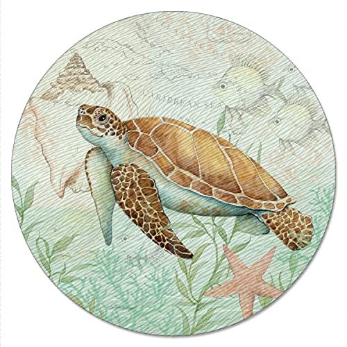 CounterArt Caribbean Seas 4mm Heat Tolerant Tempered Glass Lazy Susan Turntable 13