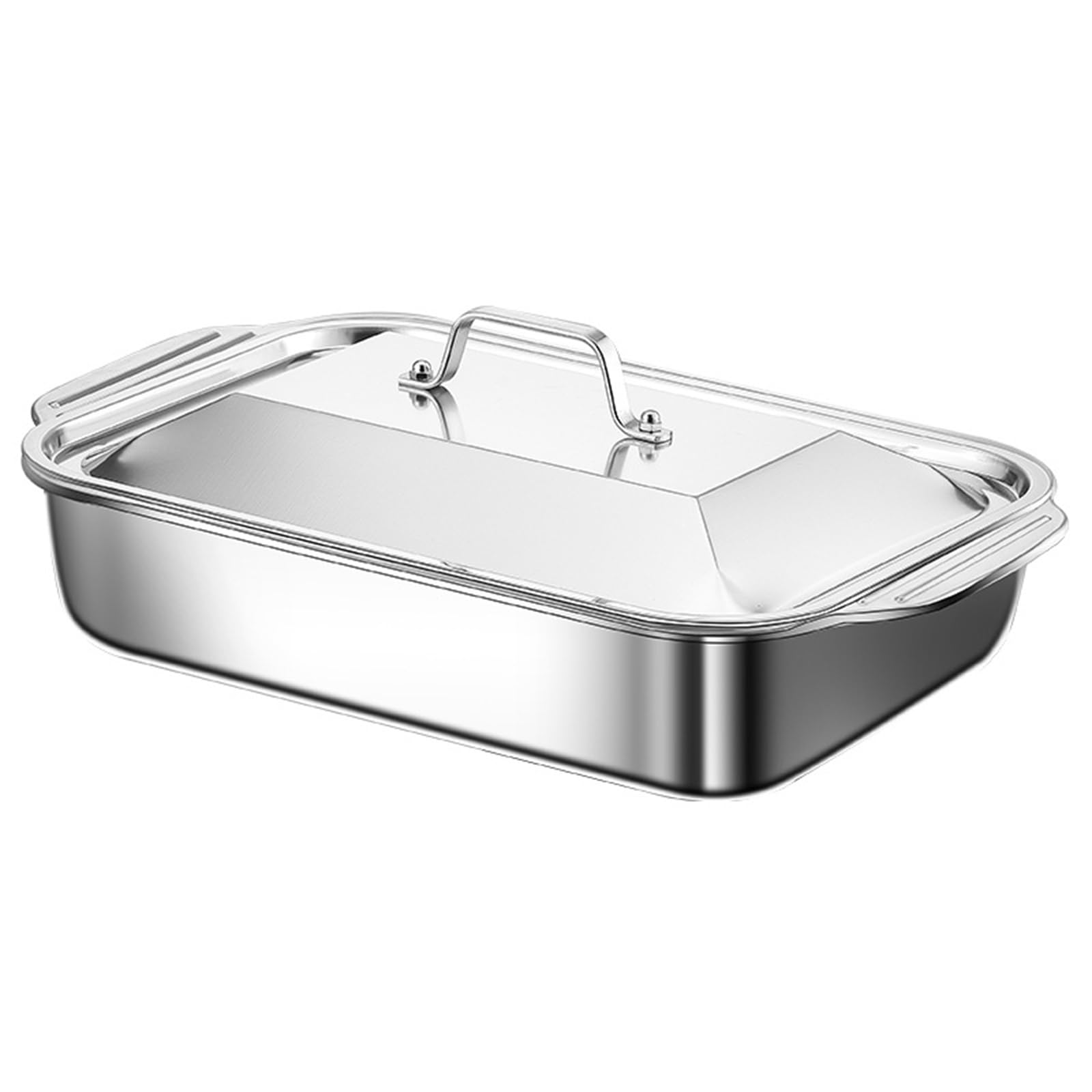 Plateau alimentaire carré de service lavable lave-vaisselle en acier inoxydable argent