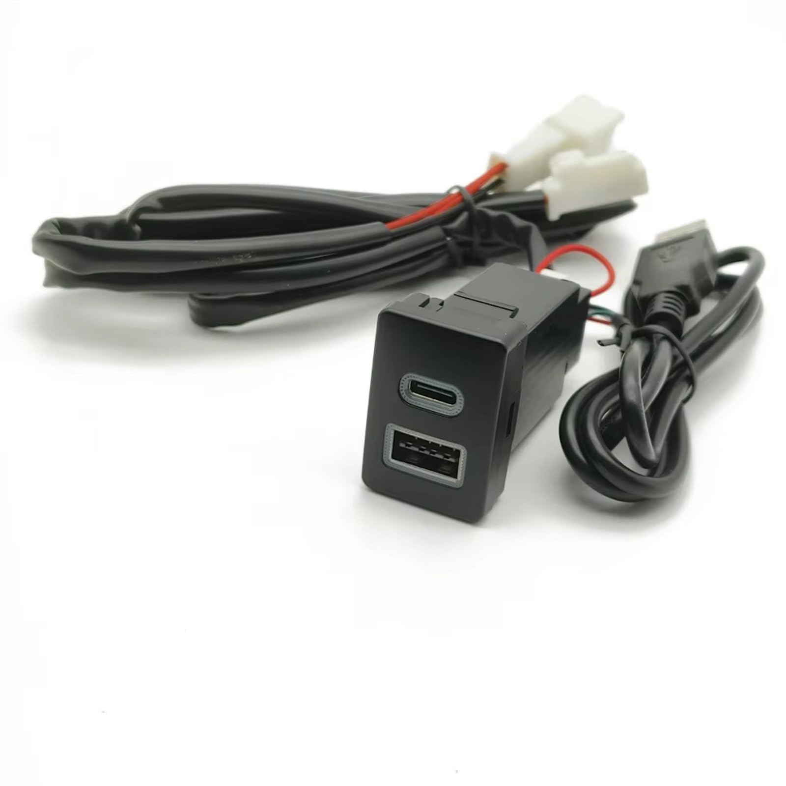 Compatible Con Toyota Para Corolla Para Prado Adaptador Audio USB Carga Rápida PD QC3.0 U-disk Flash Socket 12V 24V Impermeable Puerto USB AUX Jack
