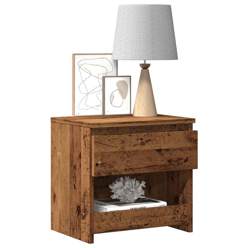 SXZenSpace 856407 Bedside Cabinets 2 pcs Old Wood 40x30x39 cm Engineered Bedroom Cabinet,Storage Nightstand Side Table