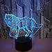 Imagen de 3D Lobo ilusión Optica Lámpara Luz Nocturna 7
