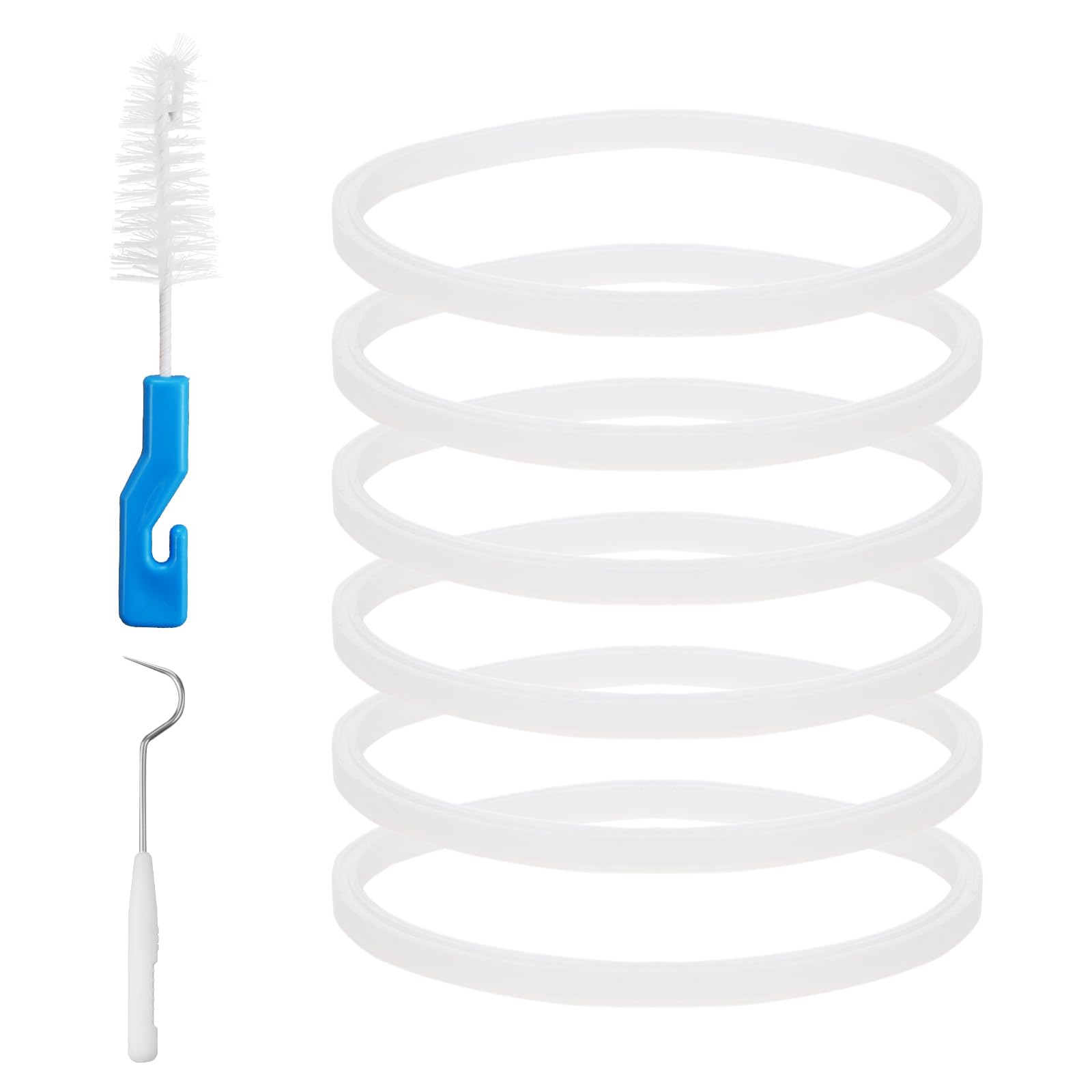 6 juntas de goma de repuesto de 3.25 pulgadas para licuadora Ninja, con cepillo y gancho, apto para montaje de cuchillas extractoras Ninja Pro, para licuadora Ninja BL660 1100w BL770 1500w BL663 BL740