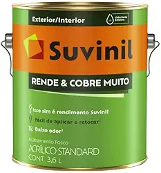 Tinta Suvinil para parede rende e cobre muito 3,6L - Branco Gelo - 50308444