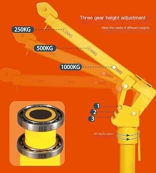 Truck-Mounted Crane 500kg/800kg/1 Ton Truck-Mounted Crane, 12v/24v Household Small Lifting Truck Crane Frame, Cantilever Crane (220v 1000kg Dual-Control