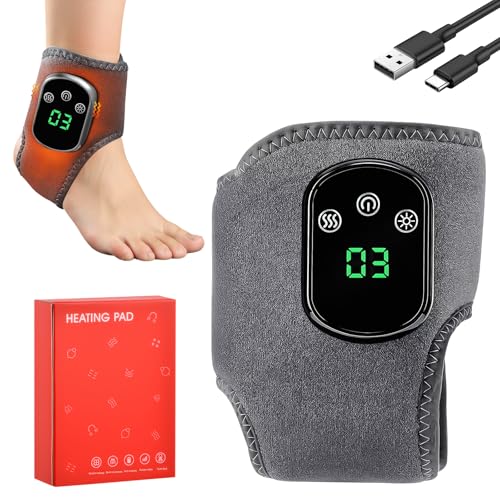 FocenatMassaggiatore per Piedi, 3-in-1 Massaggiatore Elettrico Riscaldato, 3 Intensità di Vibrazione e 5 Livelli di Calore, Ricaricabile USB, Relax Piedi e Caviglie, Portatile per Casa e Viaggio