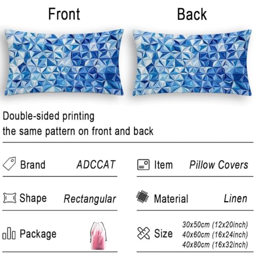 Housse de coussin bleu rectangulaire 40x60 imperméable pour canapé de jardin - 7