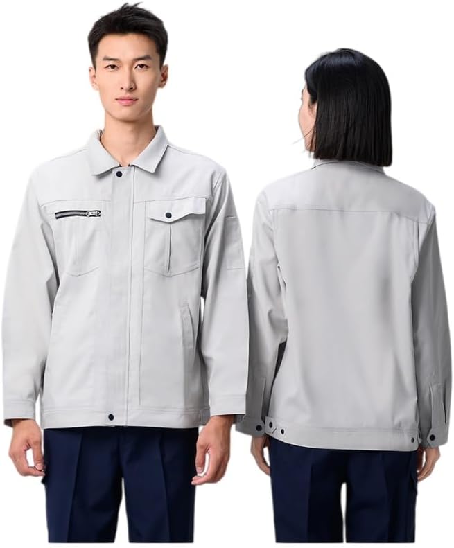 1 Pack Unisex ESD Anti-Static 2-Piece Work Uniform Set, Long Sleeve Outfit for Factory Industrial Workshop
