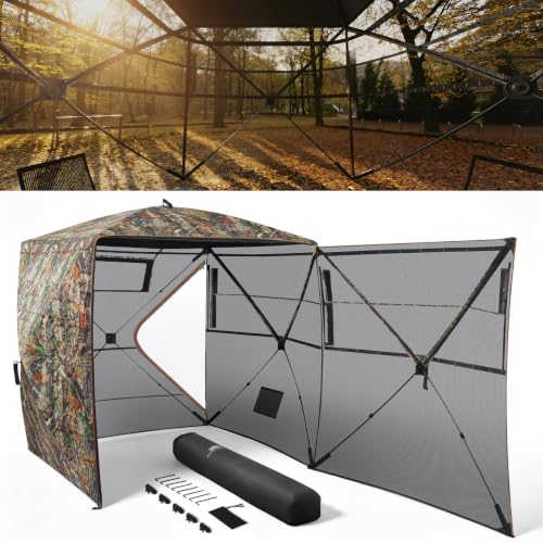 Rhino Valley Hunting Blind 360° See Through, 2-3 Person Pop Up Double Door
