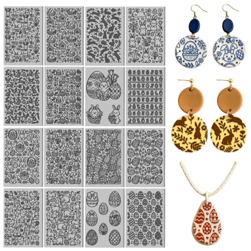 Tapis de texture en pâte polymère lapin de Pâques pour bricolage de bijoux
