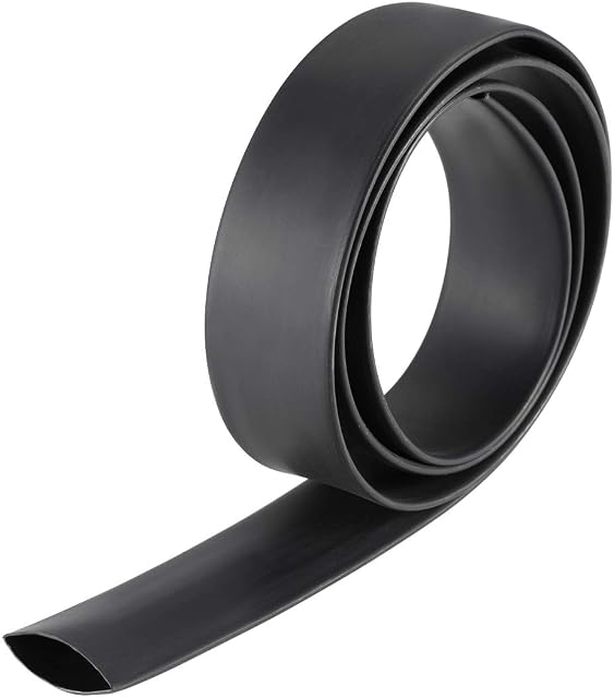 sourcing map Heat Shrink Tubing, 3/4"(19mm) Dia 32mm Flat Width 3:1 rate Shrinkable Tube Cable Sleeve 1m - Black