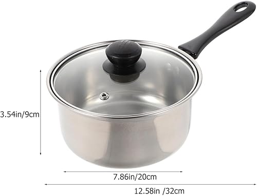 Miniatura 6 de PRETYZOOM 1 juego de olla de cocina de acero inoxidable para sopa profunda y fideos, diseño de tapa de olla versátil, utensilios de cocina para