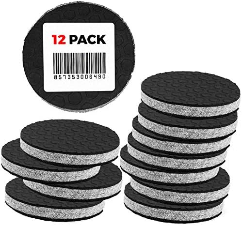 SlipToGrip Large 3" Grippers - 4 Pack - Furniture Non-Slip Round Floor Pads with 3/8" Heavy Duty Felt Core. Patent Pending. (4 Pack)