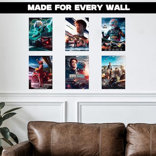 Image of Seagull Store F1 Formula One Car Posters 2025 - Set 2 (Pack of 6) | A4 Size (8x12 inch) | 300 GSM Matte Laminated | Peel-and-Apply Self-Adhesive Back | Premium Wall Art for Bedroom, Living Room, Office & Garage Decor