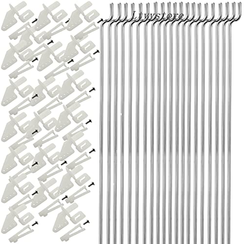 Ltvystore 20Pcs 304 Stainless Steel 1.2 x 450mm Z Push Rods Parts &20Pcs Nylon Control Horns 21x10...