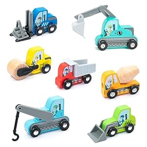 UMU Holz Baufahrzeuge Spielset, 8 Stk