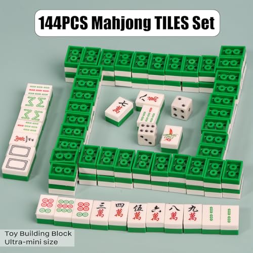 Juego de Mahjong Mini 144 Piezas Bloques de Construcción miniatura 4
