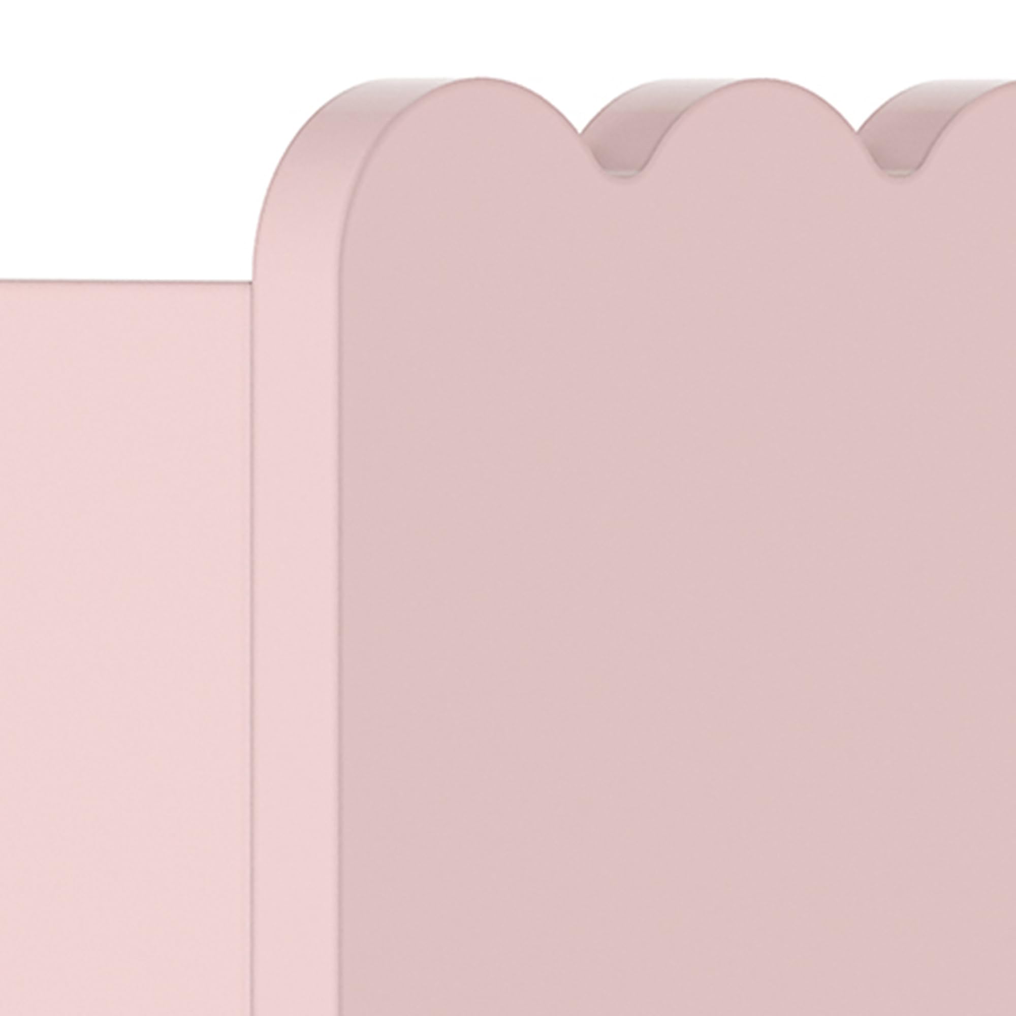[en.casa] Set de 2 Estantes Flotantes Infantil Vestnes Baldas de Pared con Borde Elevado y Ondulado Librería Dormitorio para Niños Habitación Infantil 40 x 9,5 x 10 cm Rosa - Algodón de azúcar
